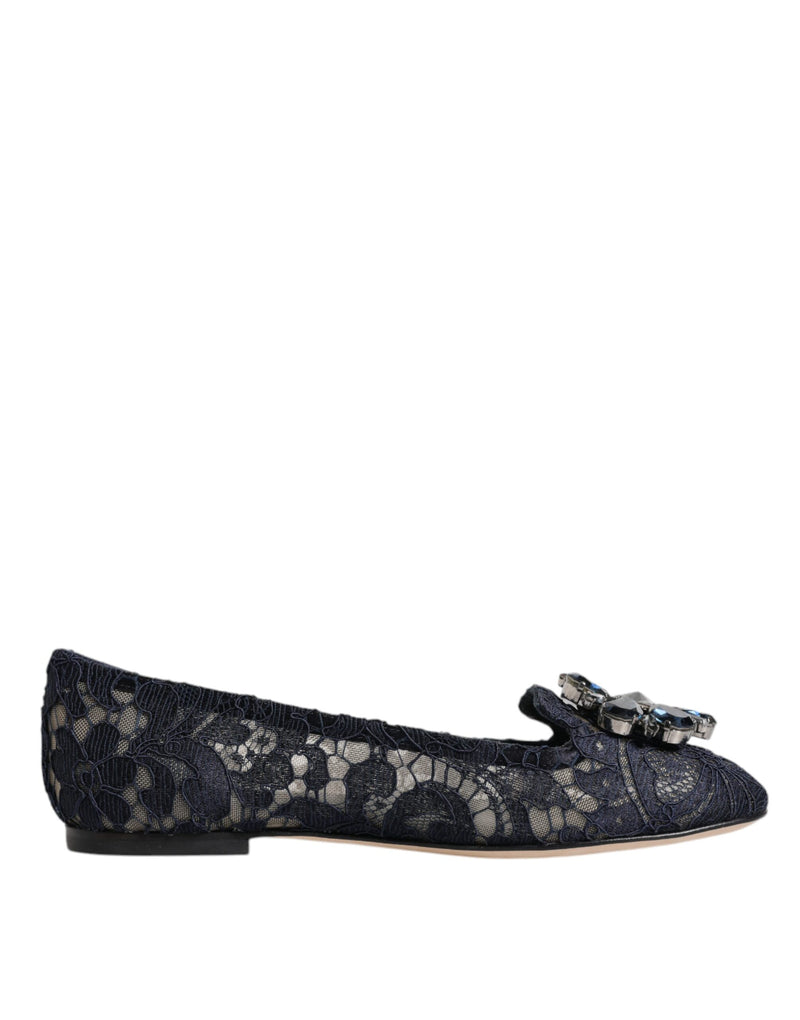 Sapatilhas Taormina Dolce & Gabbana azuis com cristais e cadarço