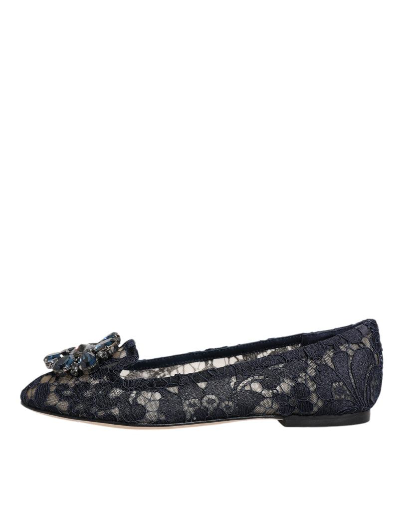 Sapatilhas Taormina Dolce & Gabbana azuis com cristais e cadarço