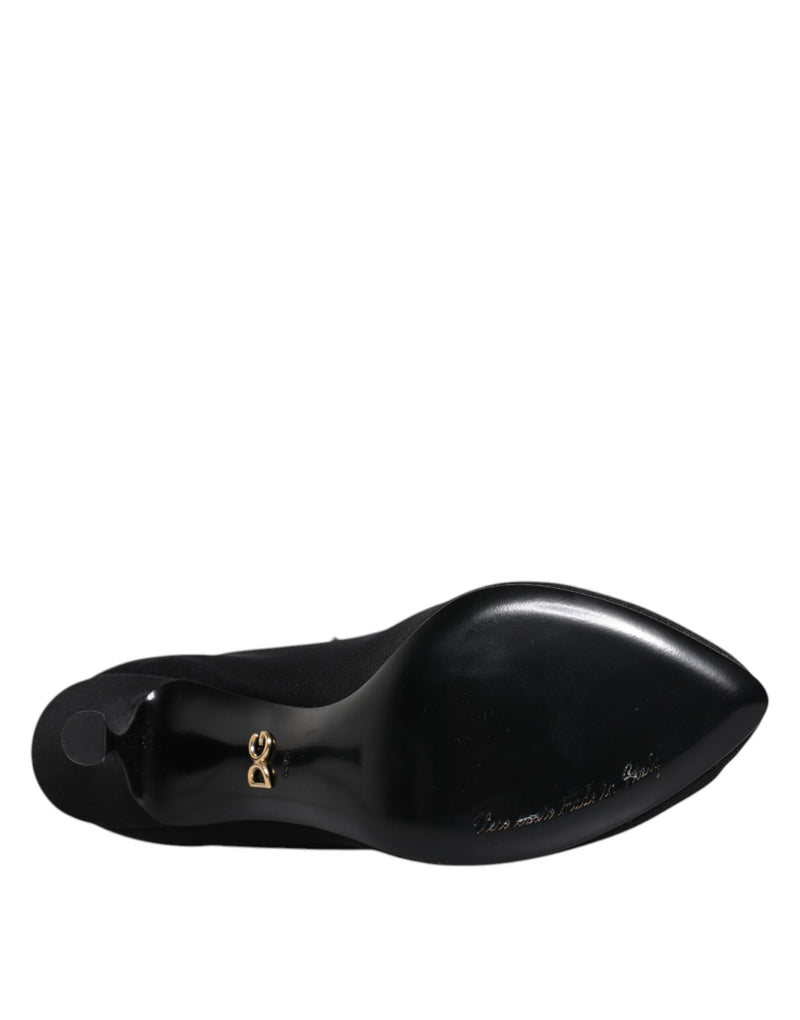 Botines tipo calcetín de malla elástica de seda negra de Dolce & Gabbana