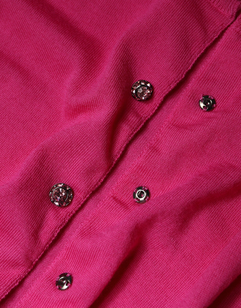 Cardigan en laine rose à boutons Dolce & Gabbana