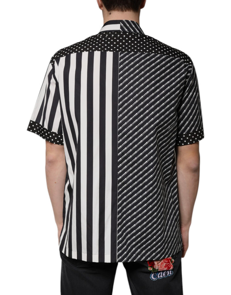 Chemise décontractée à boutons rayée noire et blanche Dolce & Gabbana