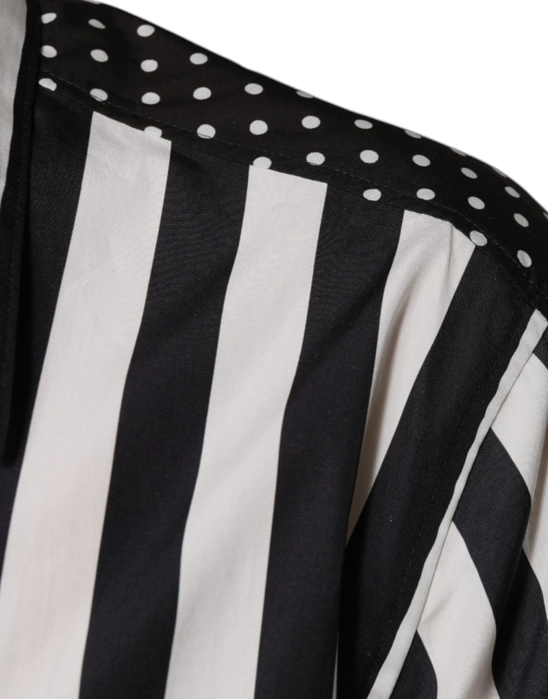 Chemise décontractée à boutons rayée noire et blanche Dolce & Gabbana