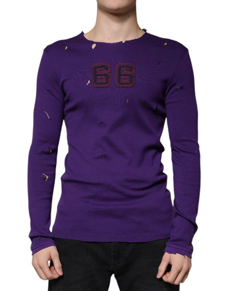 Suéter roxo de algodão com gola redonda Dolce & Gabbana masculino