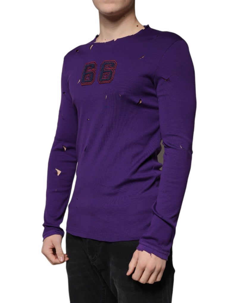 Suéter roxo de algodão com gola redonda Dolce & Gabbana masculino
