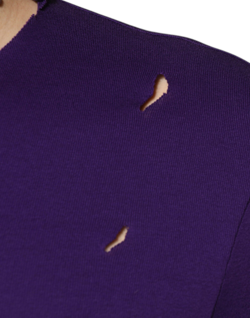 Suéter roxo de algodão com gola redonda Dolce & Gabbana masculino