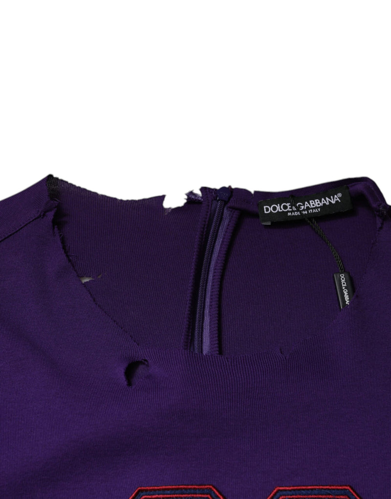 Suéter roxo de algodão com gola redonda Dolce & Gabbana masculino