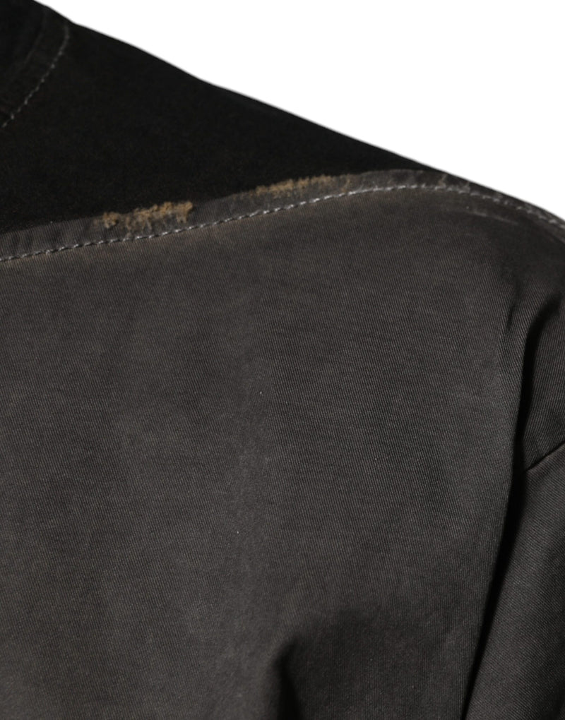 Camiseta marrom de algodão com estampa gráfica e gola redonda Dolce & Gabbana