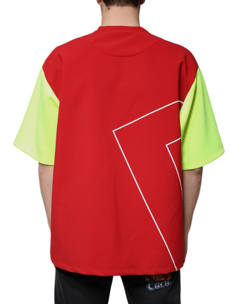 T-shirt in cotone multicolore da uomo con logo e girocollo Dolce & Gabbana