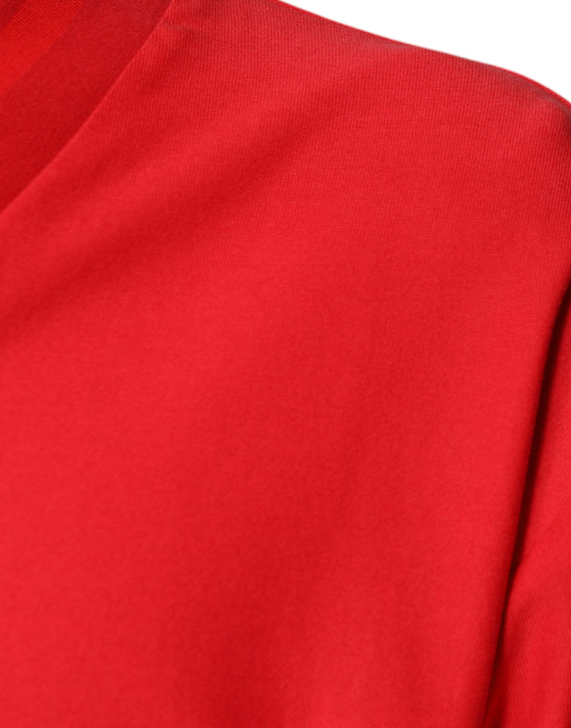 Camiseta vermelha de algodão com decote em V e mangas curtas Dolce & Gabbana