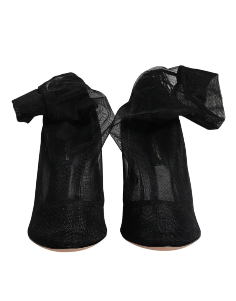 Bottes style chaussettes en mesh de nylon noir Dolce & Gabbana