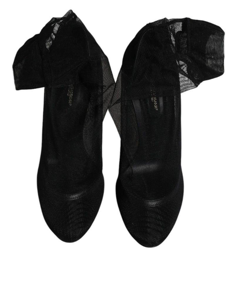 Bottes style chaussettes en mesh de nylon noir Dolce & Gabbana
