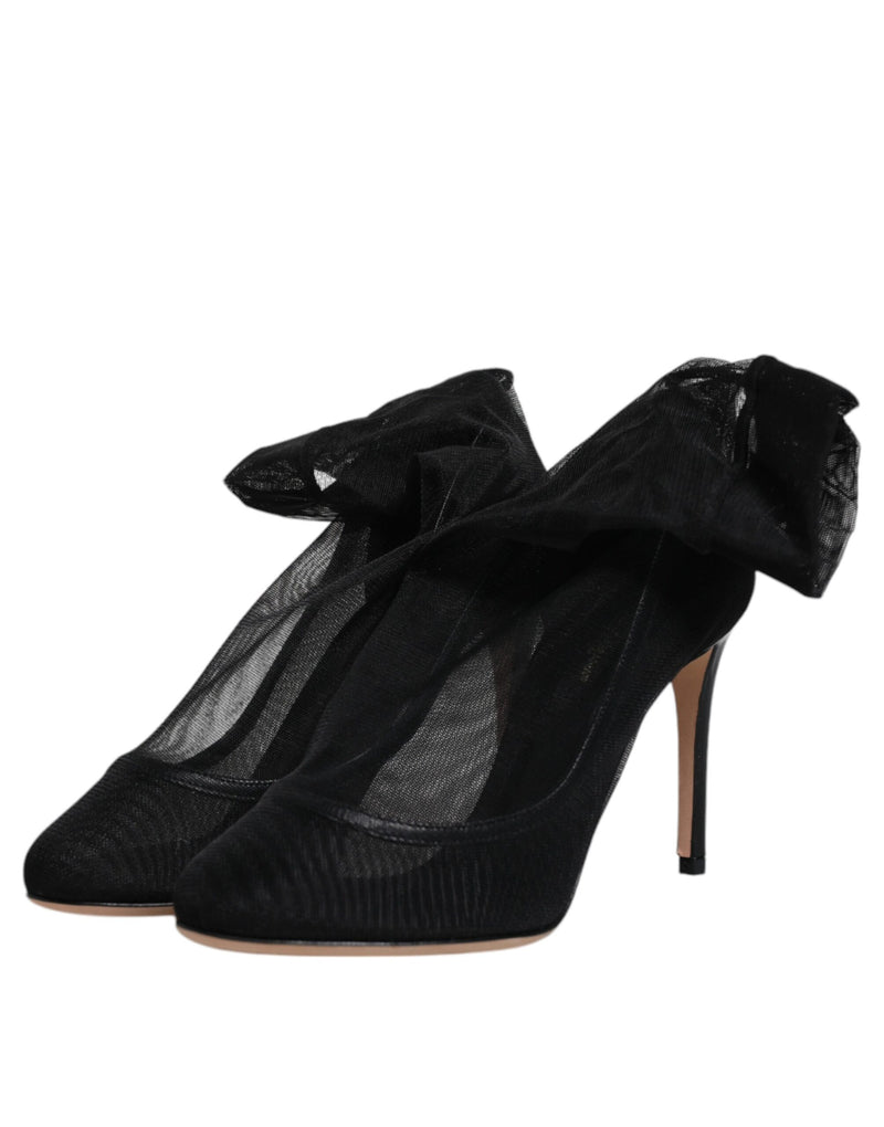 Bottes style chaussettes en mesh de nylon noir Dolce & Gabbana