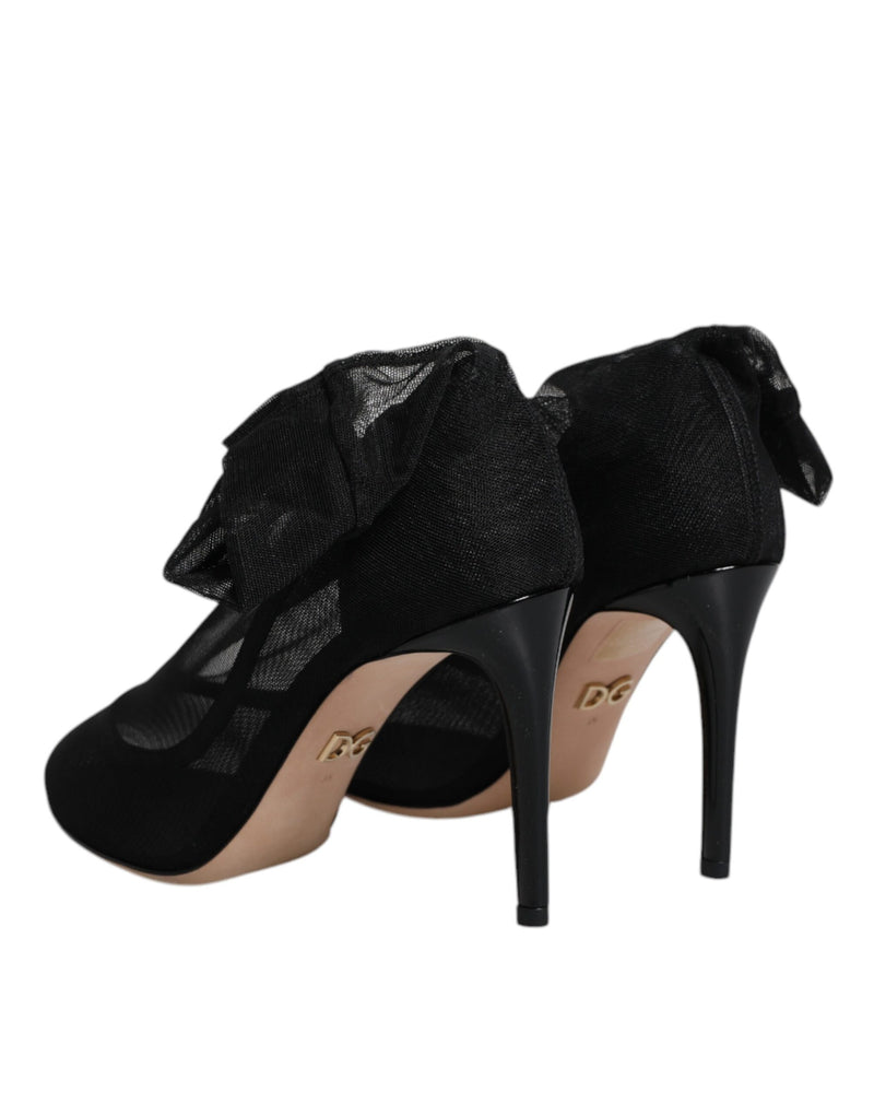 Bottes style chaussettes en mesh de nylon noir Dolce & Gabbana