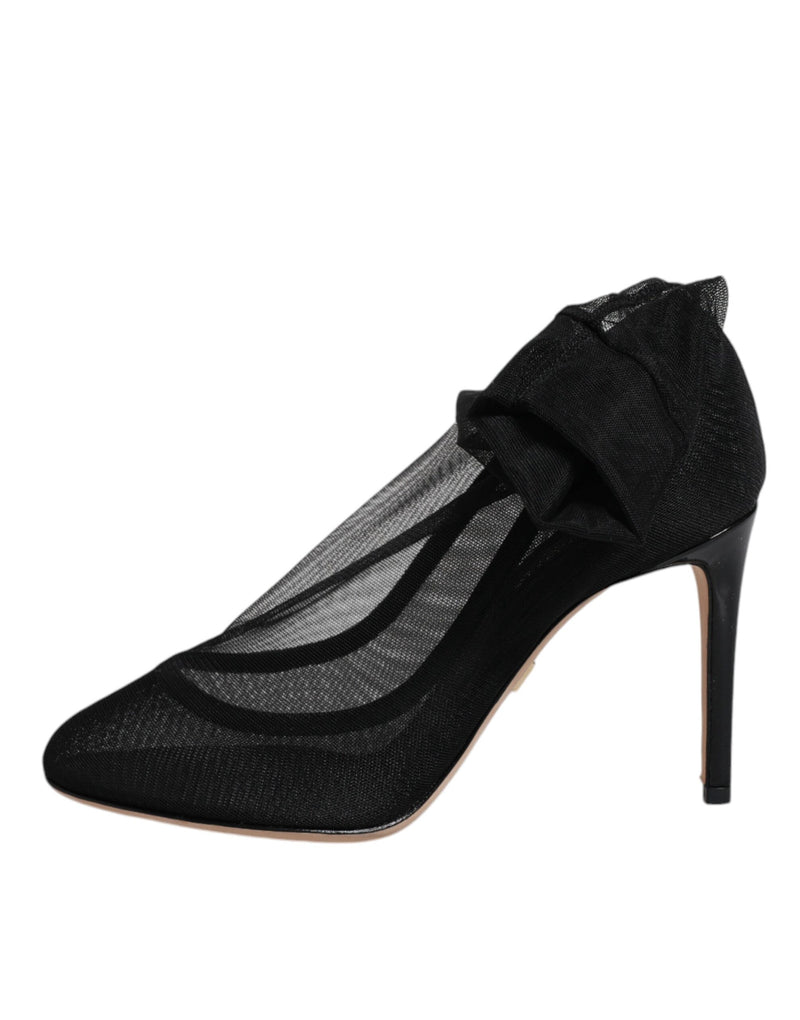 Bottes style chaussettes en mesh de nylon noir Dolce & Gabbana