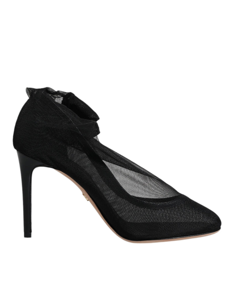 Bottes style chaussettes en mesh de nylon noir Dolce & Gabbana