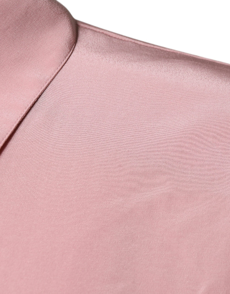 Haut blouse rose en coton à col et manches longues Dolce & Gabbana