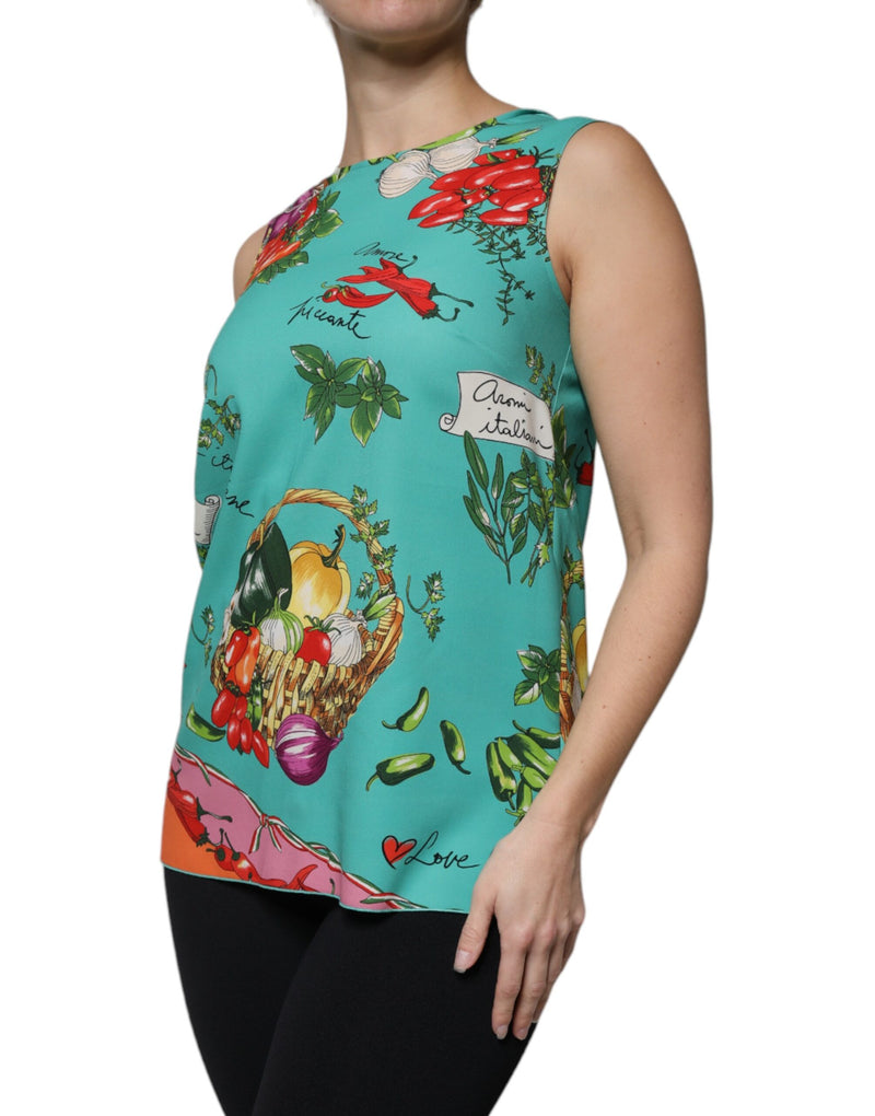 Débardeur sans manches multicolore à motif légumes Dolce & Gabbana