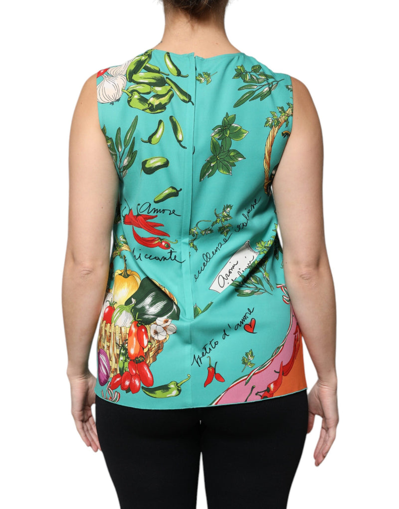 Débardeur sans manches multicolore à motif légumes Dolce & Gabbana