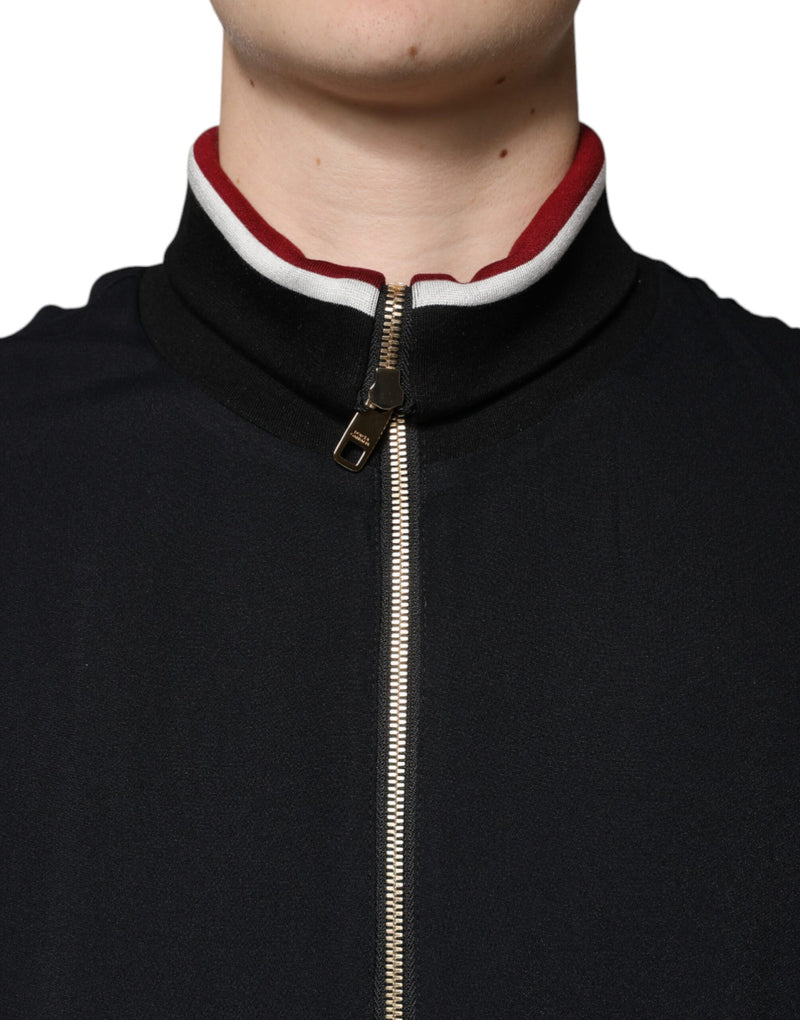 Sudadera negra con cremallera completa DG King de Dolce & Gabbana
