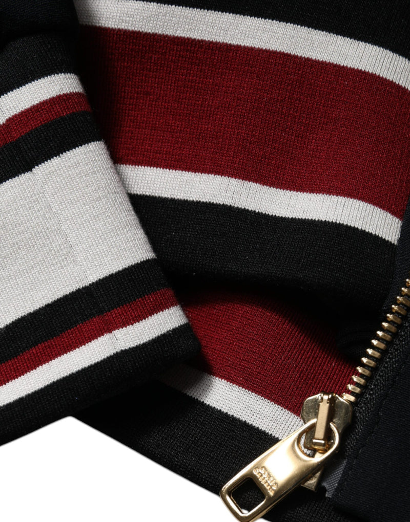 Sudadera negra con cremallera completa DG King de Dolce & Gabbana