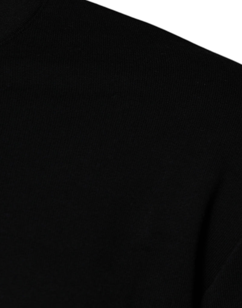 Suéter preto de gola careca com bordado da Medusa Versace