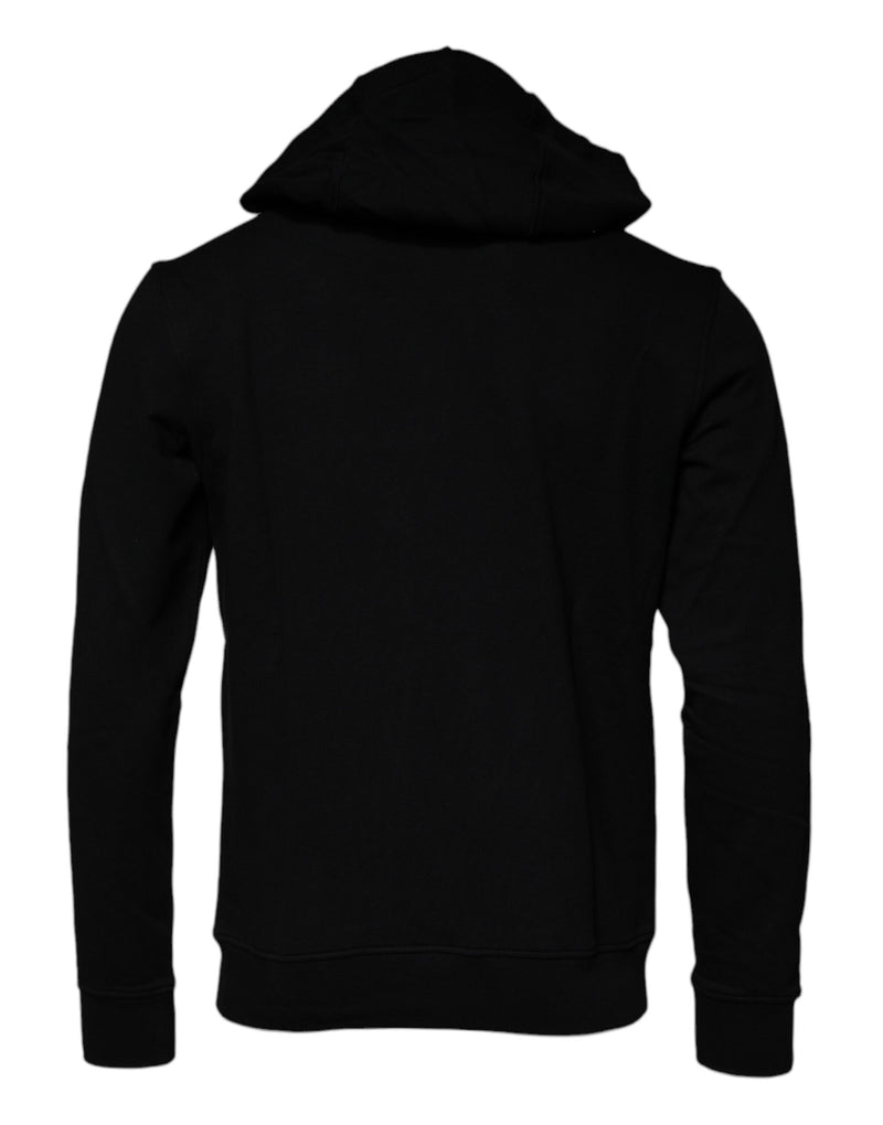 Sweat-shirt à capuche noir Versace en coton avec méduse, modèle à enfiler, style pull-over