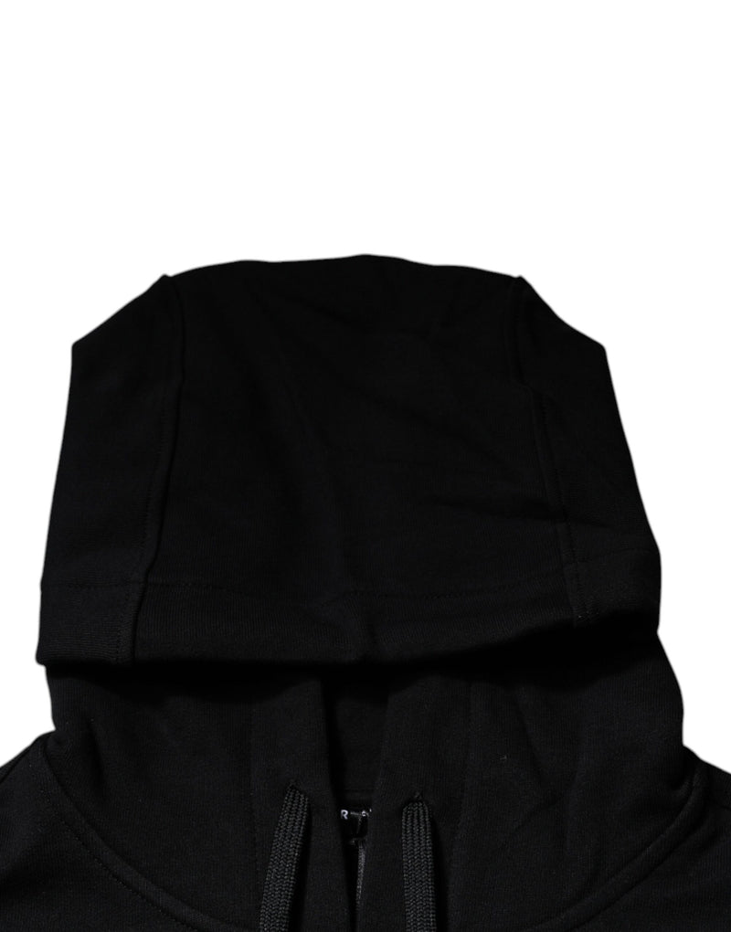 Sweat-shirt à capuche noir Versace en coton avec méduse, modèle à enfiler, style pull-over