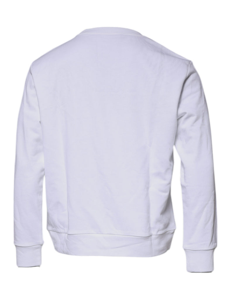 Pull encolure ras du cou blanc à broderie Méduse Versace
