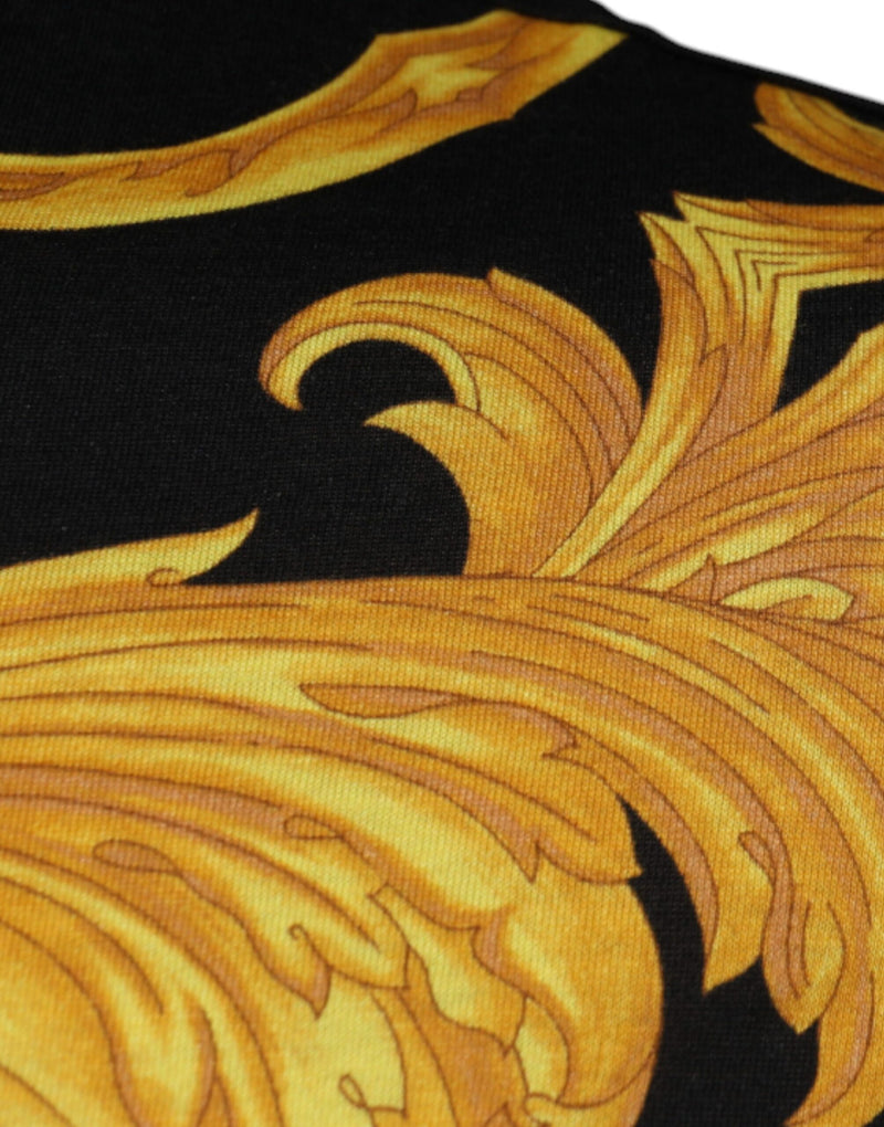 T-shirt noir en coton à imprimé Méduse et col rond Versace