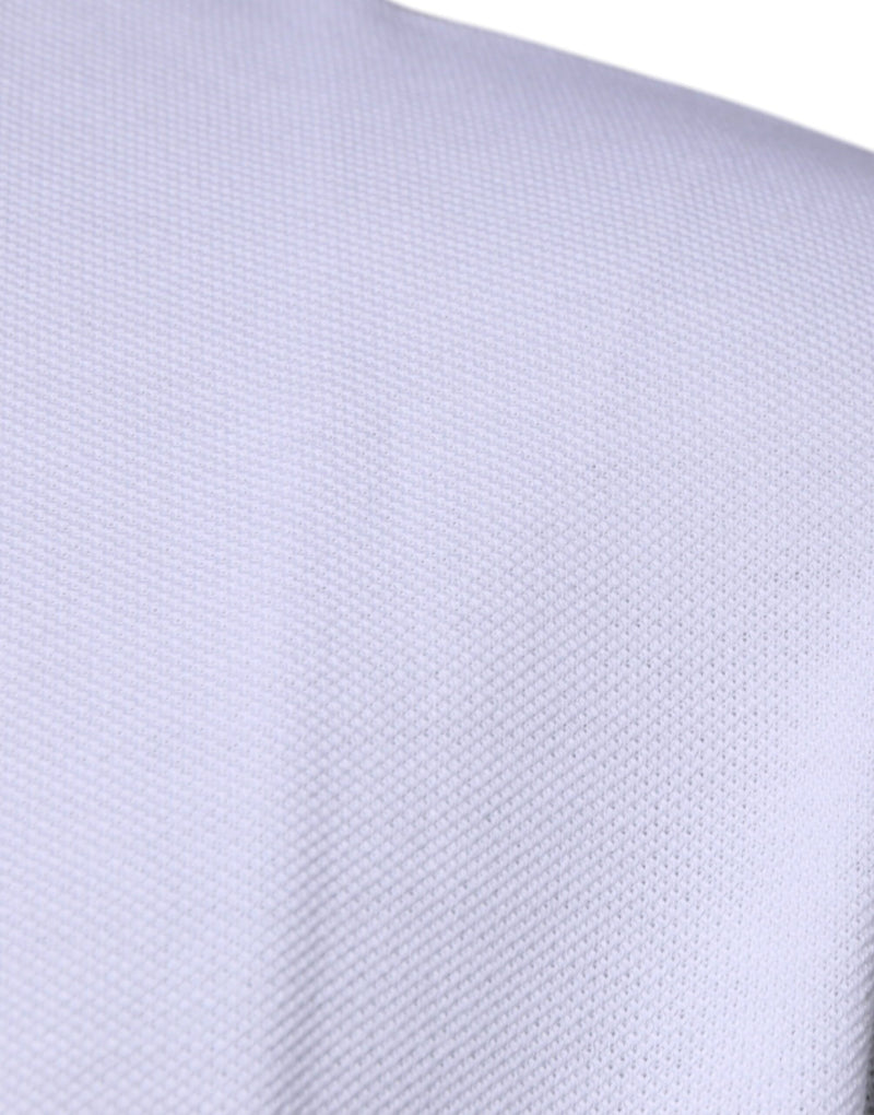 Polo blanc en viscose à col classique et manches courtes pour homme Versace