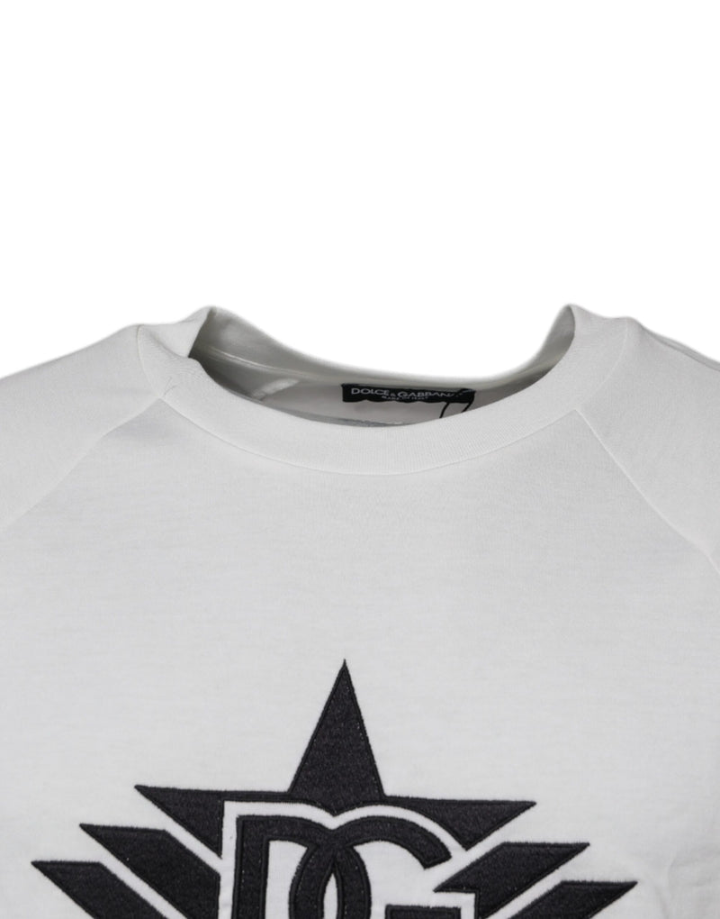 T-shirt blanc à col rond et manches courtes DG Sport Dolce & Gabbana