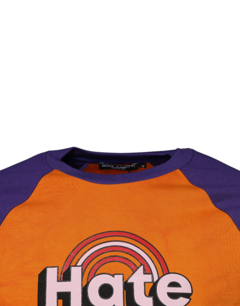 Camiseta naranja y morada de manga corta con estampado gráfico de Dolce & Gabbana