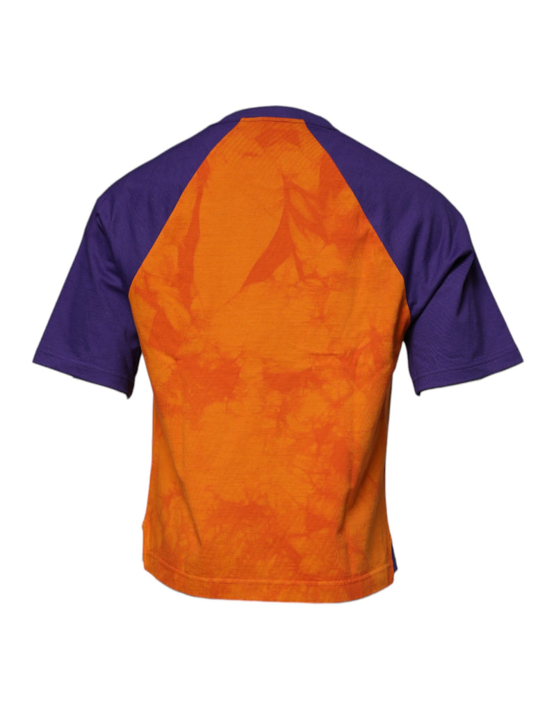 Camiseta naranja y morada de manga corta con estampado gráfico de Dolce & Gabbana