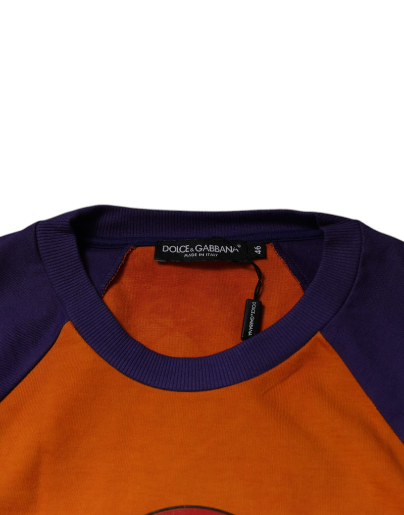 Camiseta naranja y morada de manga corta con estampado gráfico de Dolce & Gabbana