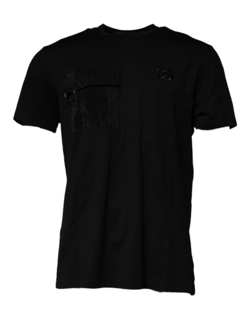 Camiseta negra de manga corta y cuello redondo de Dolce & Gabbana