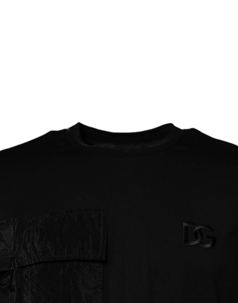 Camiseta negra de manga corta y cuello redondo de Dolce & Gabbana