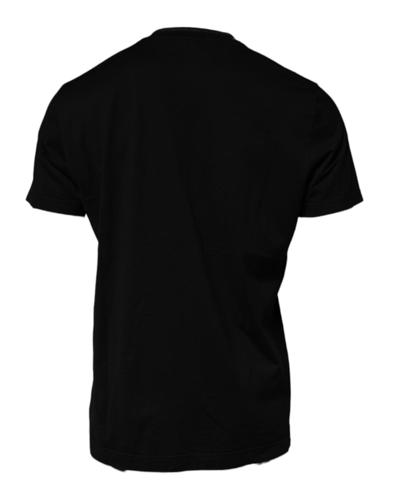 Camiseta negra de manga corta y cuello redondo de Dolce & Gabbana