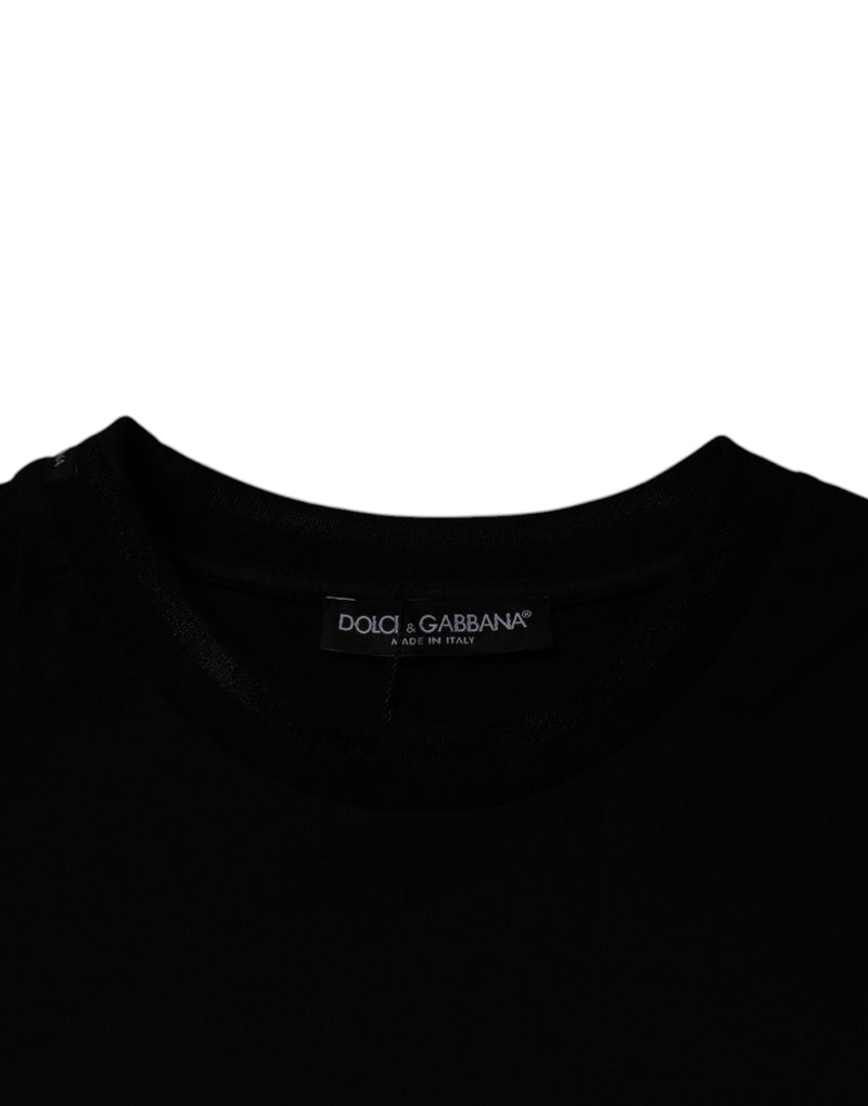 Camiseta negra de manga corta y cuello redondo de Dolce & Gabbana