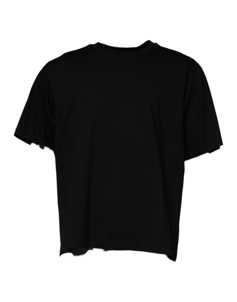 T-shirt Dolce & Gabbana noir, col rond et manches courtes