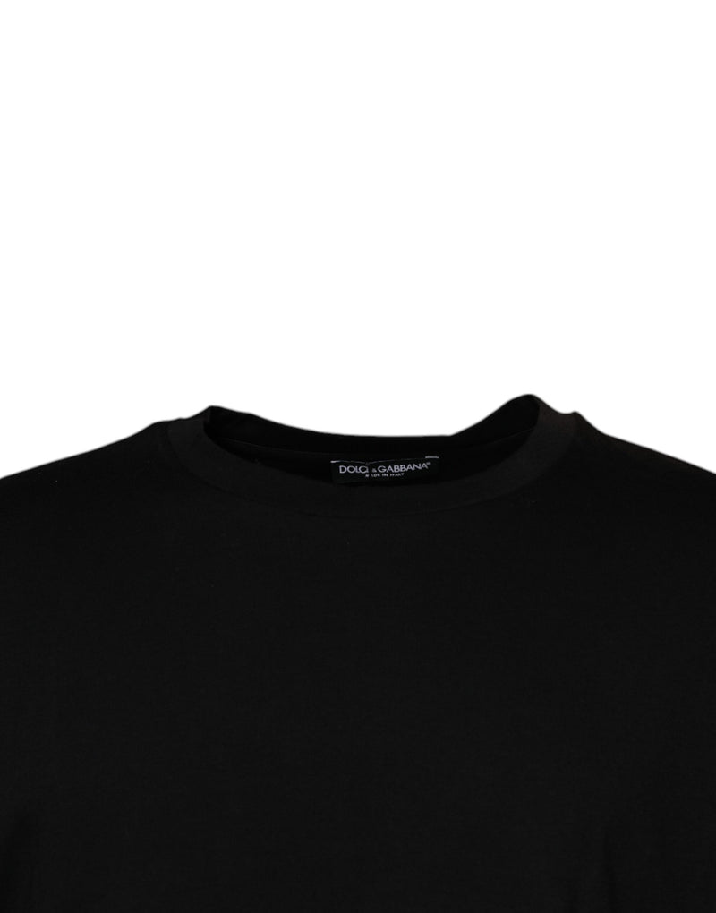 T-shirt Dolce & Gabbana noir, col rond et manches courtes