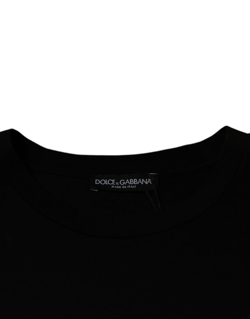 T-shirt Dolce & Gabbana noir, col rond et manches courtes