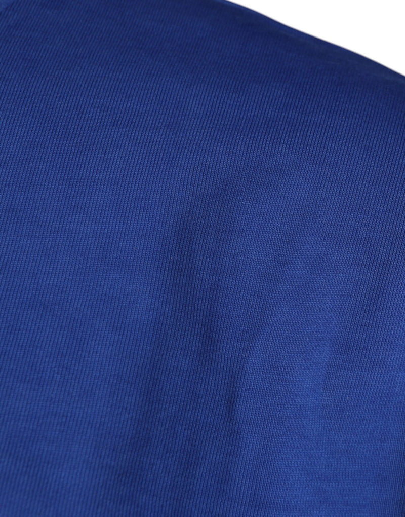 T-shirt Dolce & Gabbana bleu en coton, col rond et imprimé graphique