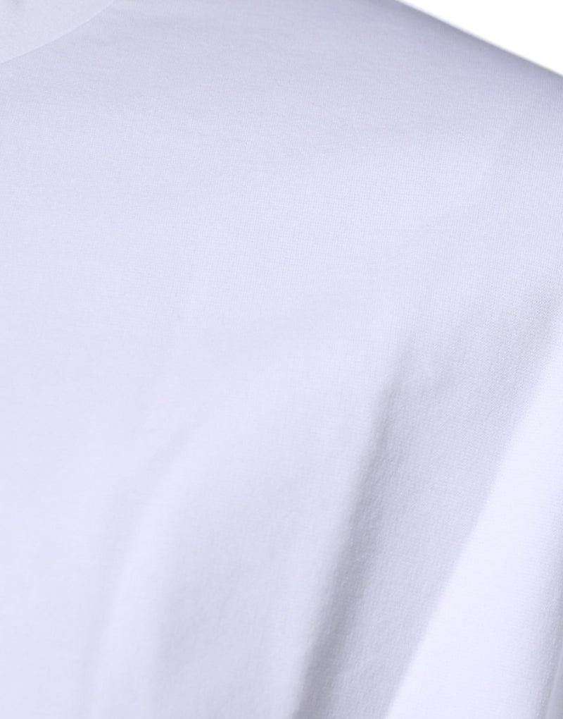 Camiseta blanca de algodón con logotipo DG y cuello redondo de Dolce & Gabbana