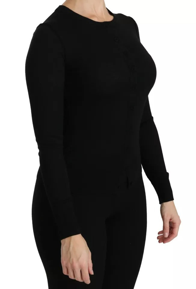 Blusa de manga larga de lana virgen negra de Dolce & Gabbana