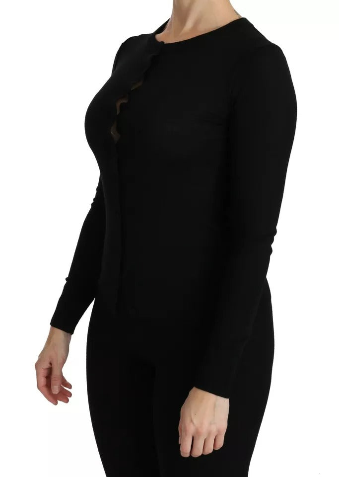 Blusa de manga larga de lana virgen negra de Dolce & Gabbana