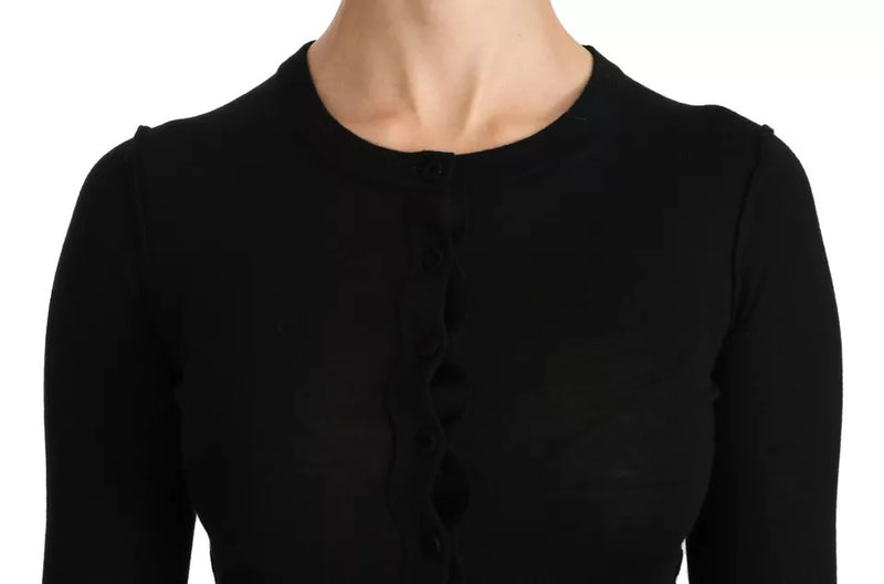 Blusa de manga larga de lana virgen negra de Dolce & Gabbana
