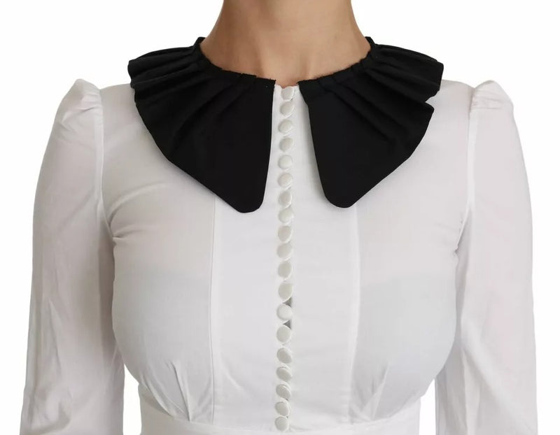 Camisa blusa negra y blanca con botones decorativos Dolce & Gabbana