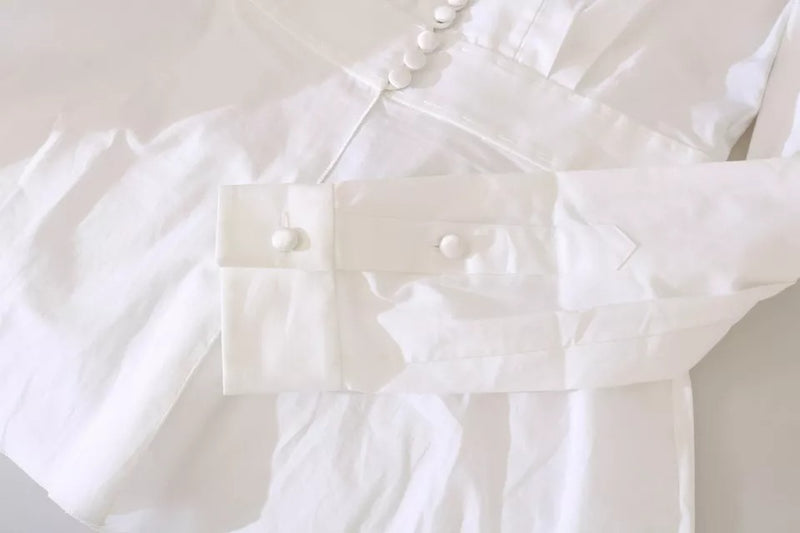 Camisa blusa negra y blanca con botones decorativos Dolce & Gabbana