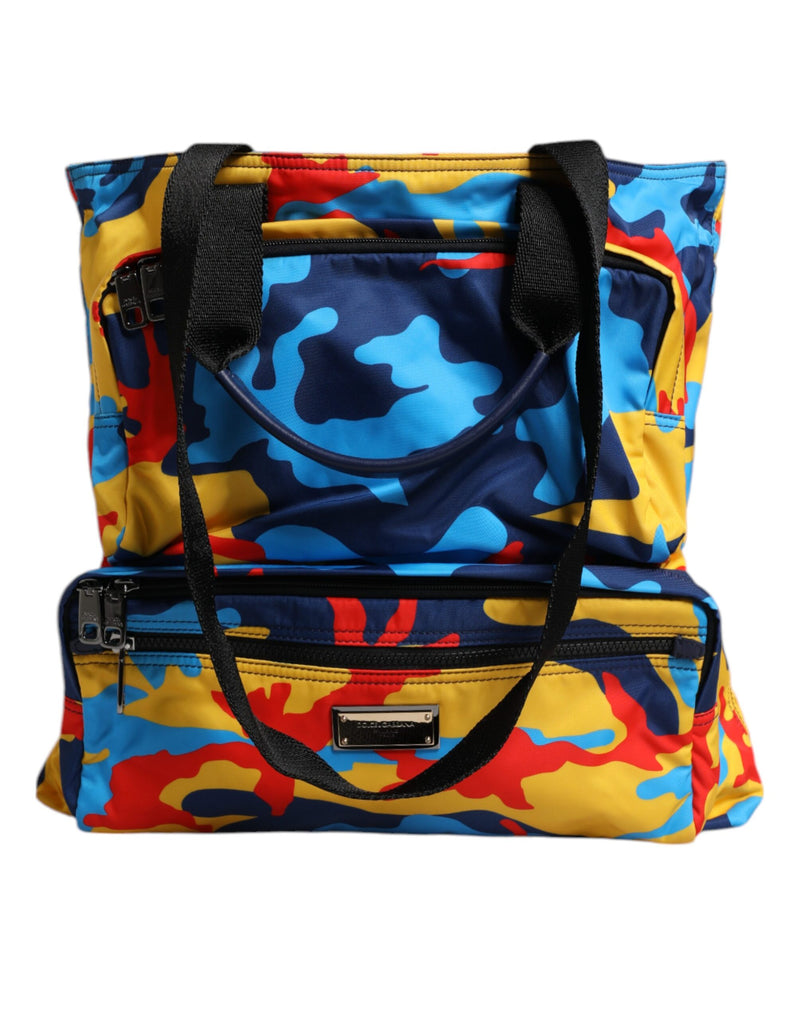 Sac cabas en nylon camouflage multicolore Dolce & Gabbana