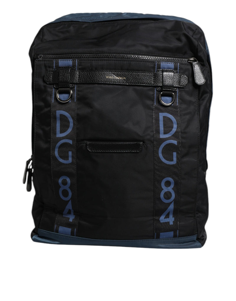 Mochila escolar Dolce & Gabbana preta em nylon com logotipo DG